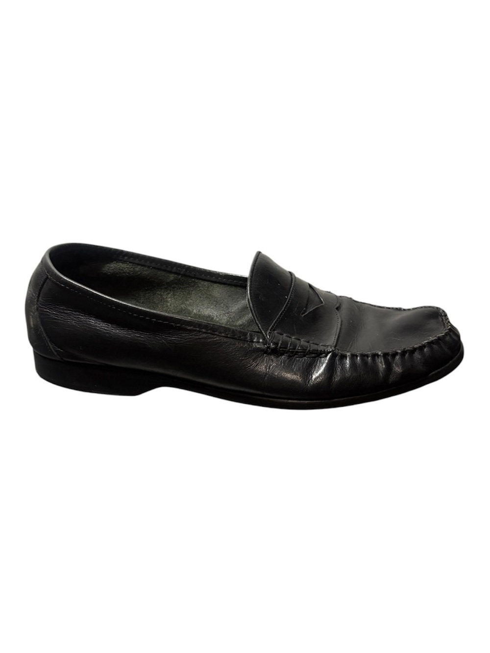 BALLY Vintage Black Leather Penny Loafers